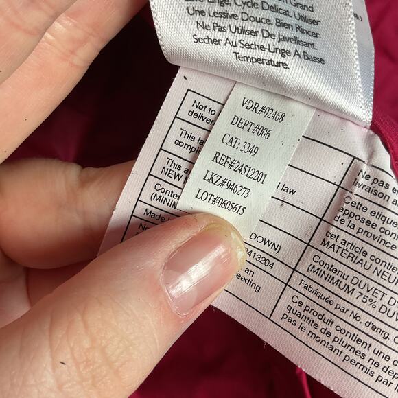 Eddie Bauer Womens Premium Goose Down Vest Full Zip Petite Medium Red - Picture 13 of 16